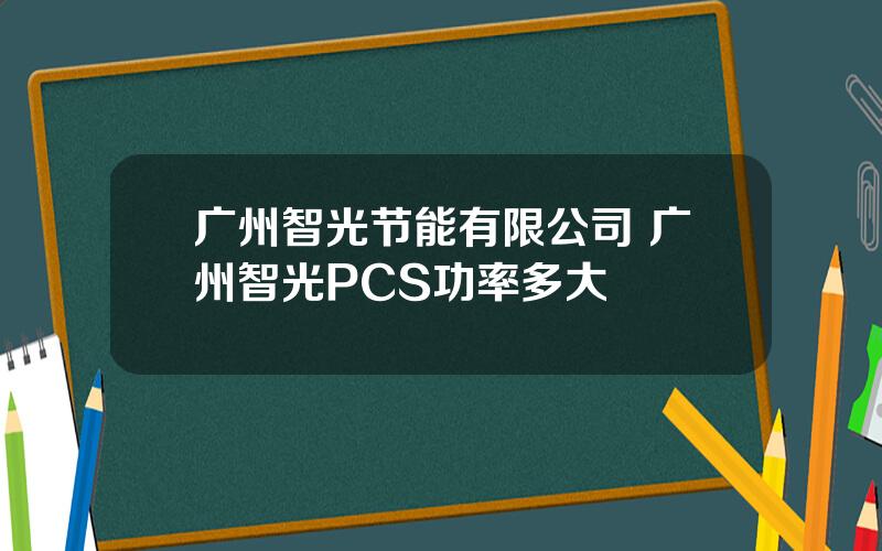 广州智光节能有限公司 广州智光PCS功率多大